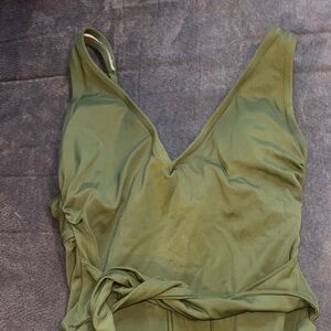 Shade & Shore Olive Green One Piece Swimsuit